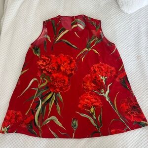 Dolce & Gabbana Red Floral Sleeveless Top/Dress